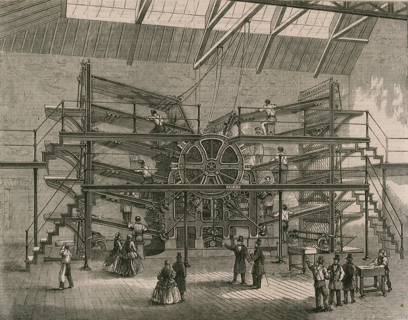 Die Zehn-Zuführungs-Druckmaschine des Daily Telegraph von English School