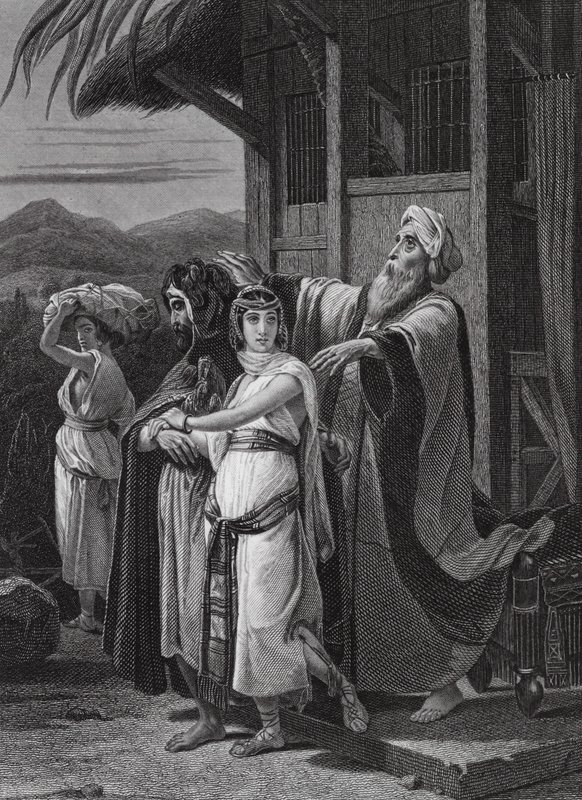 Die Abreise von Rebecca (Gravur) von English School