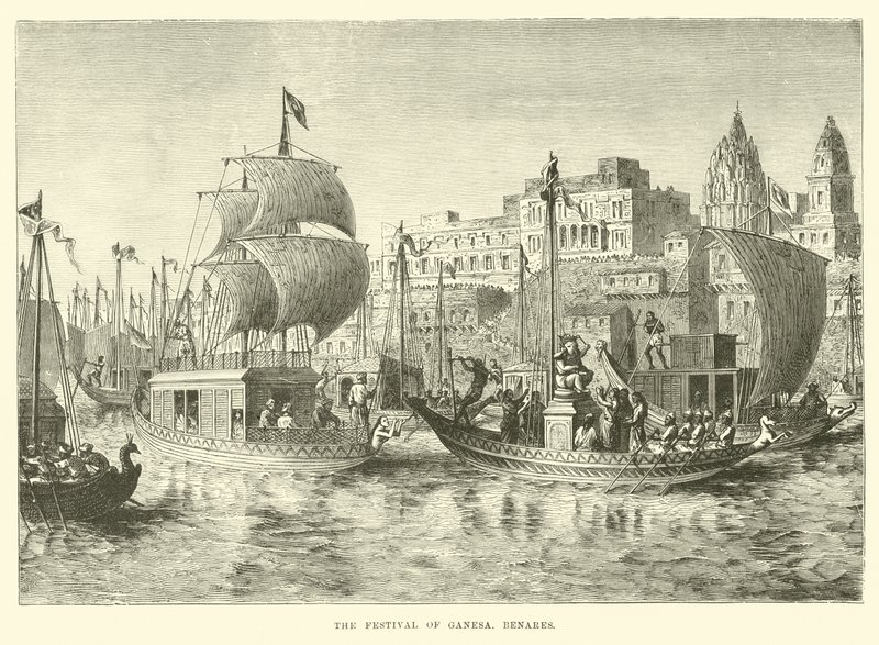 Das Fest von Ganesa, Benares von English School