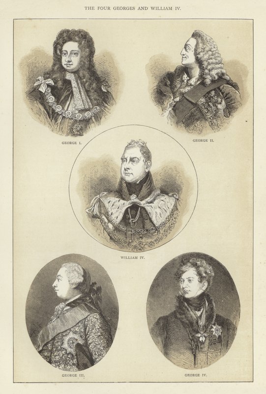 Die vier Georgs und Wilhelm IV. von English School