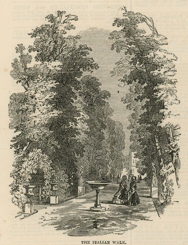 Der italienische Spaziergang in den Vauxhall Gardens von English School