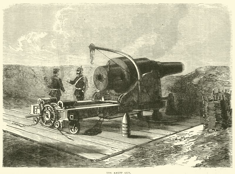 Die Krupp-Kanone, Oktober 1870 von English School
