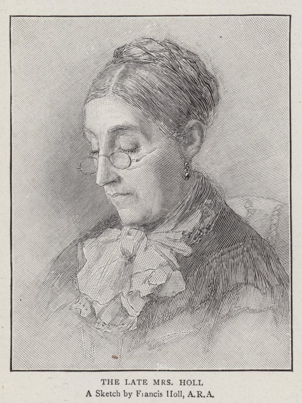 Die verstorbene Mrs. Holl (Gravur) von English School