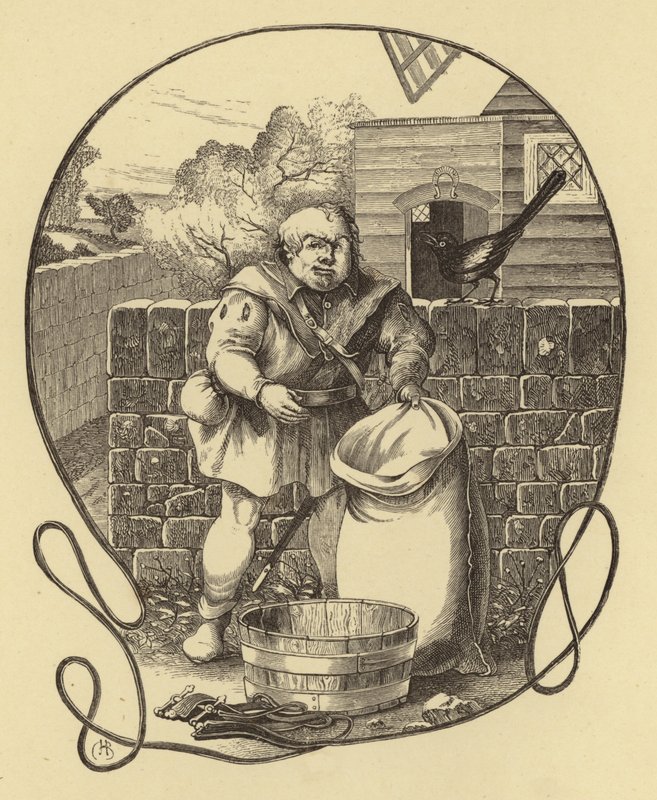 Der Müller von Trompington, Geoffrey Chaucer (Gravur) von English School