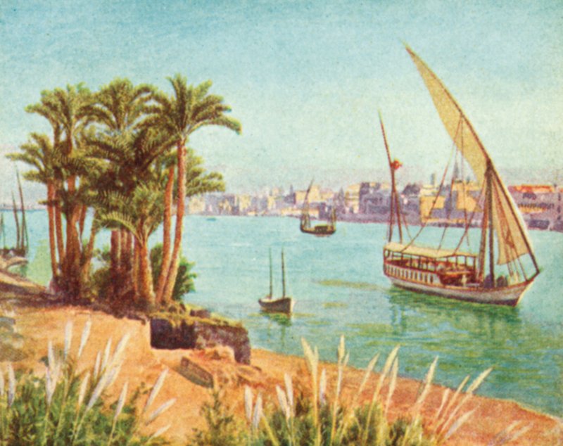 Der Nil, Blick nahe Kairo von English School