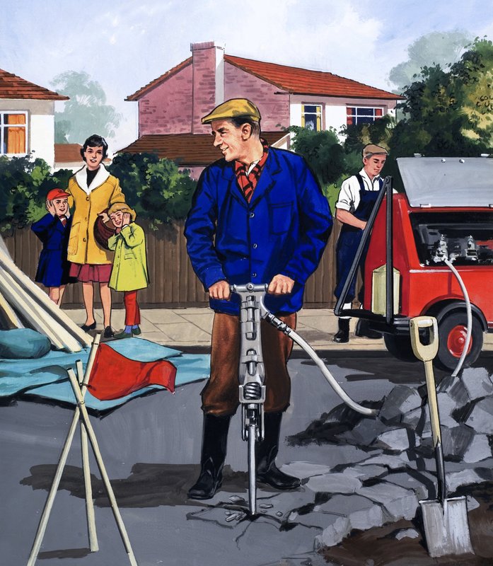Der Straßenarbeiter von English School