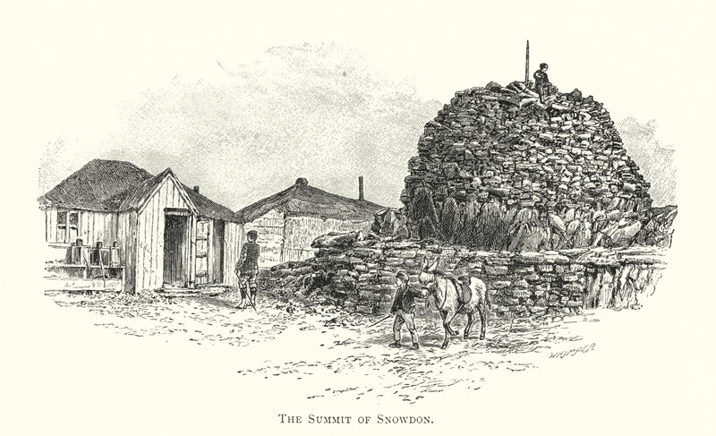Der Gipfel von Snowdon (Gravur) von English School