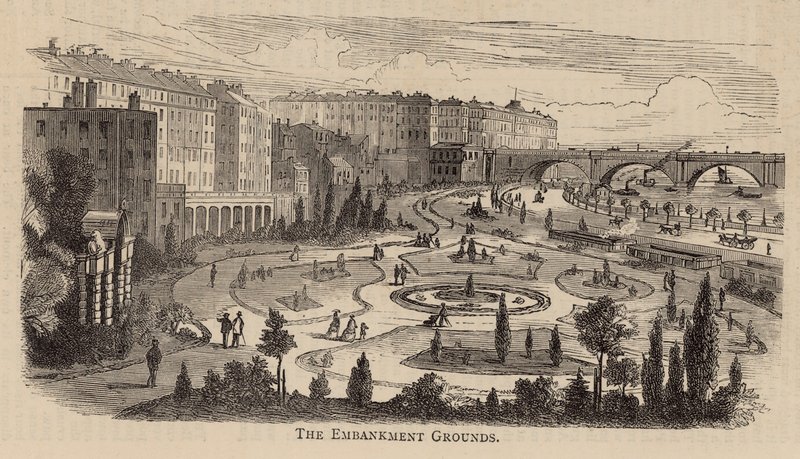Die Themse-Uferpromenade von English School