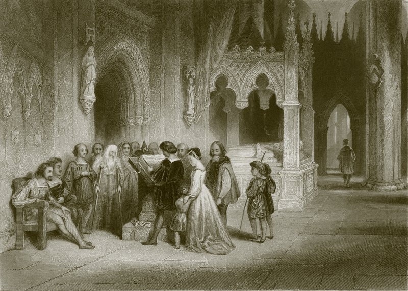 Die erste Lesung der englischen Bibel von English School