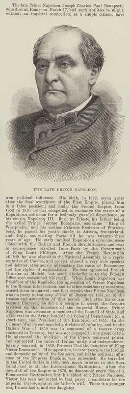 Der verstorbene Prinz Napoleon von English School