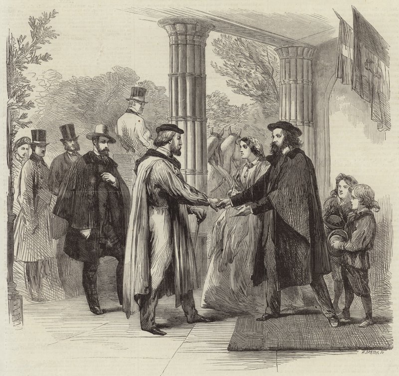 Das Treffen von Garibaldi und Tennyson von English School