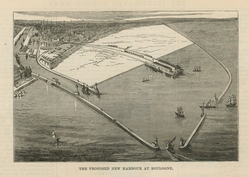 Der vorgeschlagene neue Hafen in Boulogne von English School