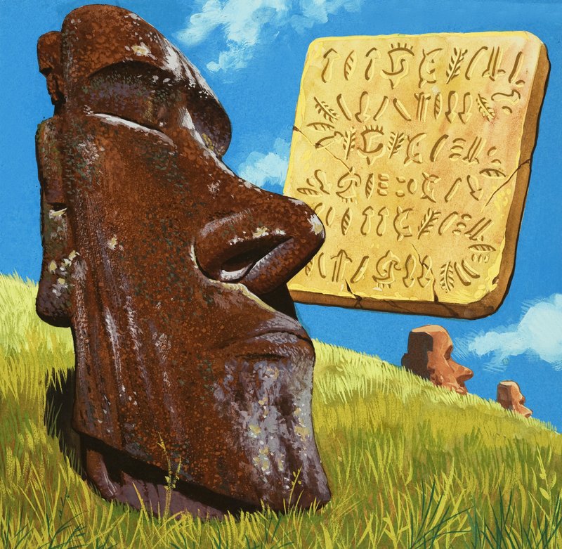 Die Schrift von Osterinsel von English School