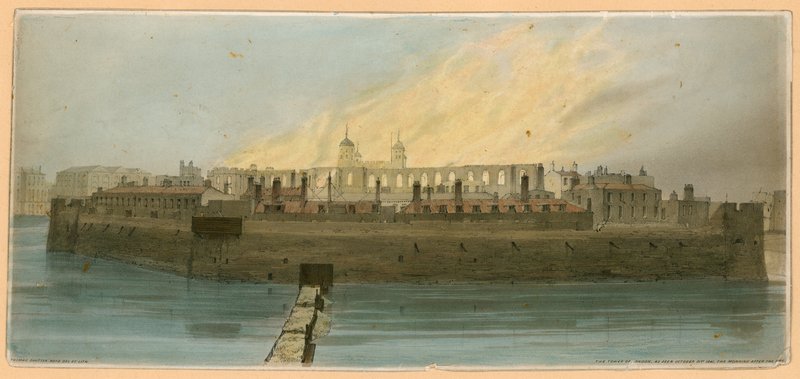 Tower von London Feuer, 1841 von English School