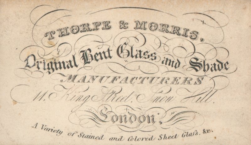 Visitenkarte, Thorpe & Morris von English School