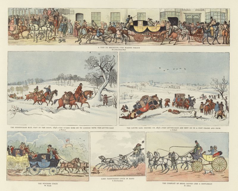Transport mit Pferd und Wagen von English School