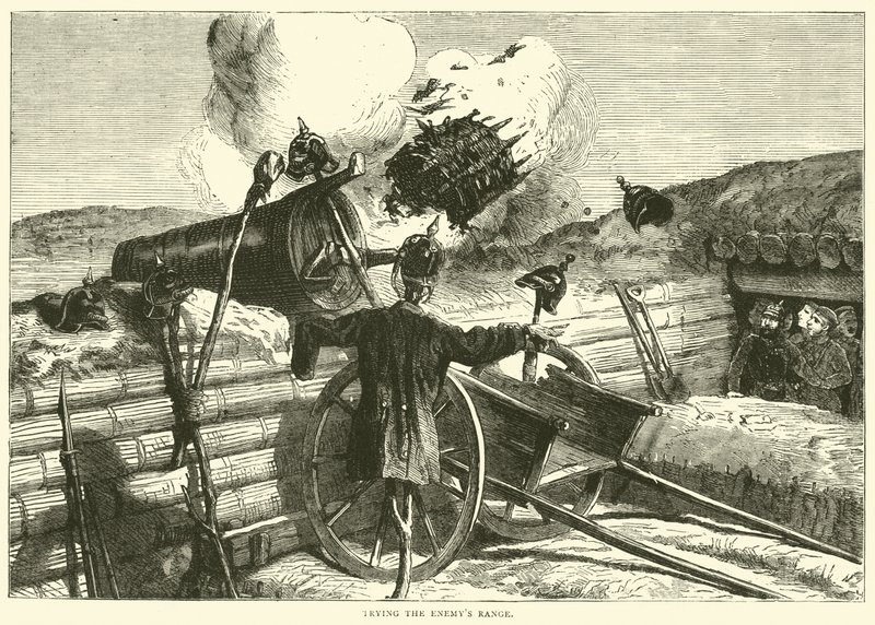 Den Bereich des Feindes testen, Oktober 1870 von English School
