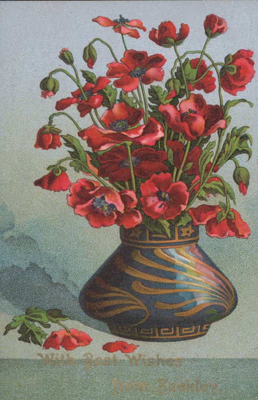 Vase mit Mohnblumen (Chromolithografie) von English School