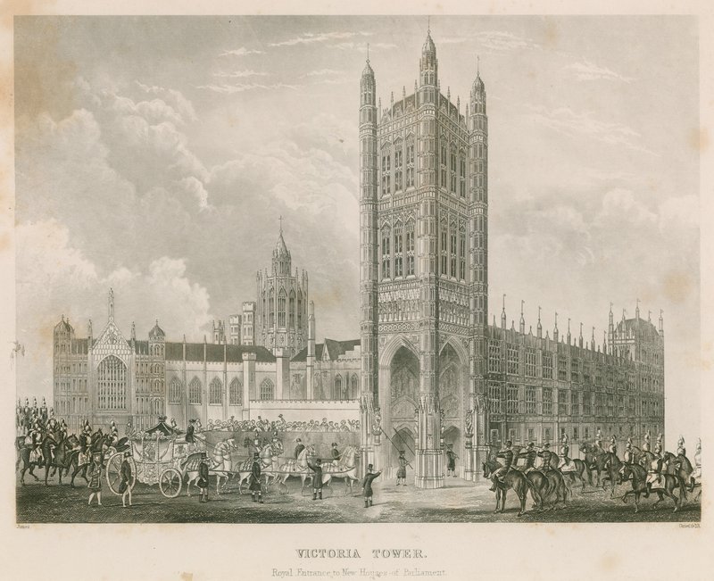 Victoria-Turm, Palace of Westminster, London von English School