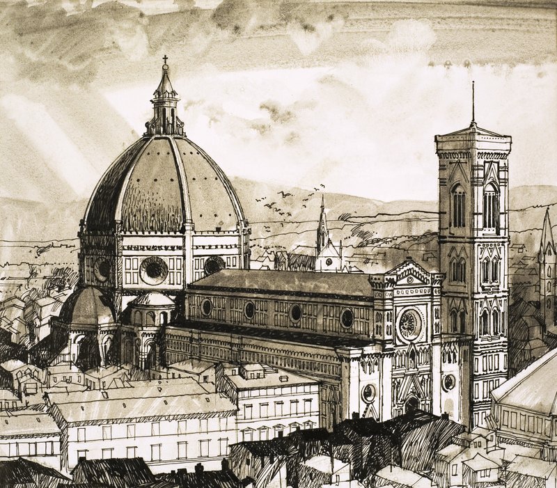 Blick auf Florenz von English School