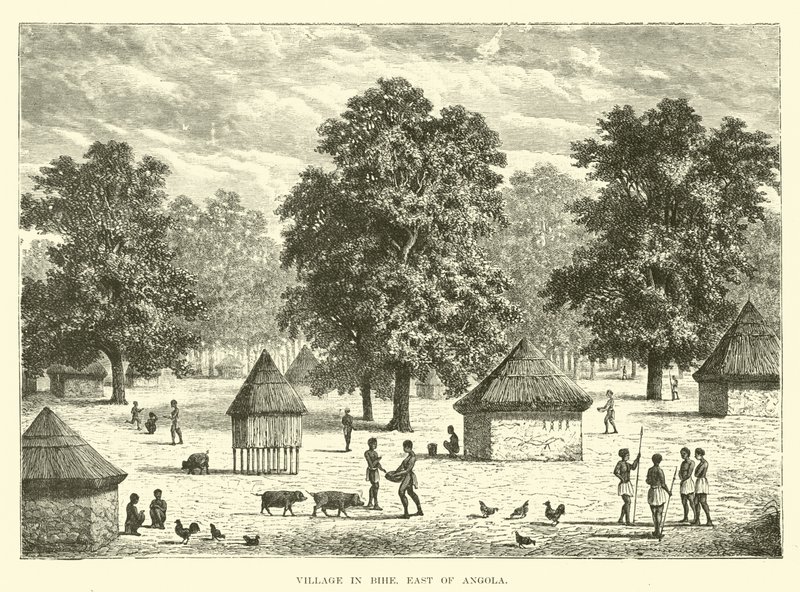 Dorf in Bihe, östlich von Angola von English School