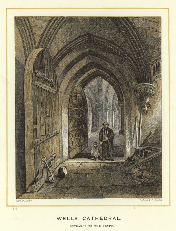 Kathedrale von Wells, Eingang zur Krypta von English School