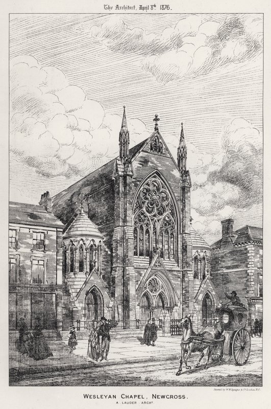 Wesleyanische Kapelle, Newcross (Gravur) von English School