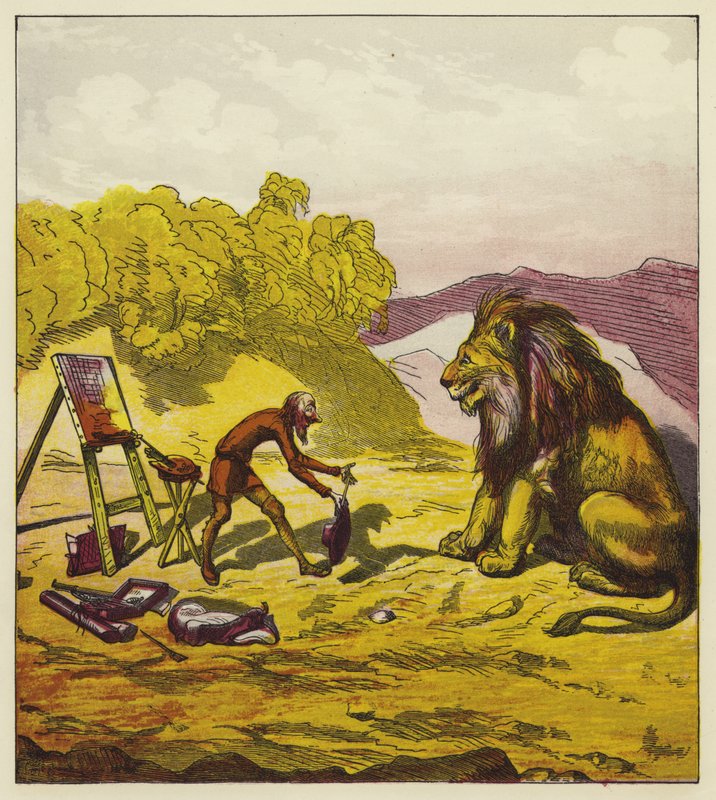 John Bolds Begegnung mit einem Löwen von Ernest Henry Griset