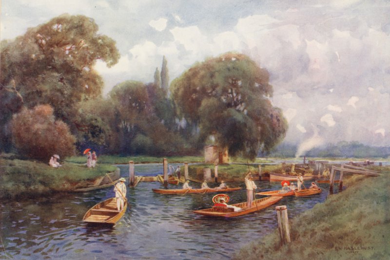 Fluss Themse: Molesey Lock von Ernest William Haslehust