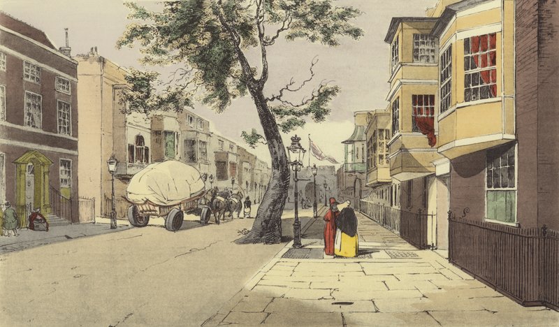 Eine kleine Provinzstadt von Eugene Louis after Lami