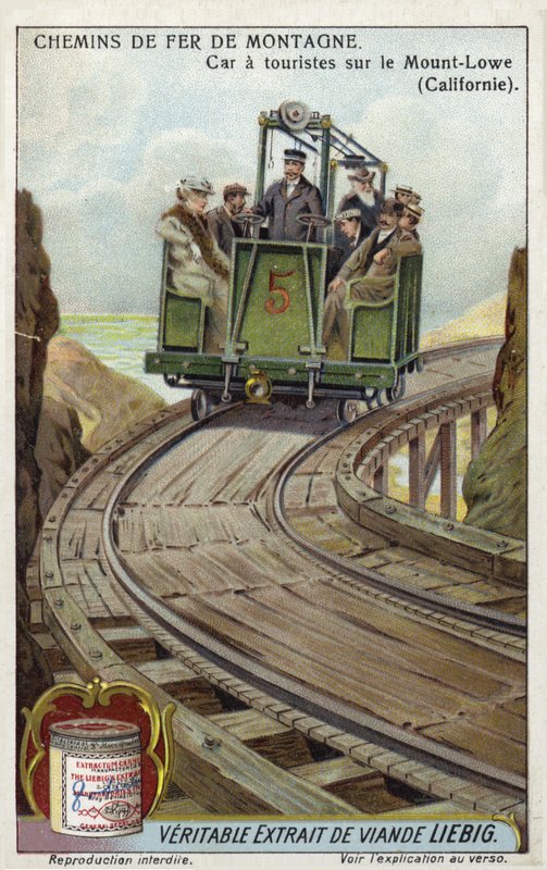 Touristenwagen auf der Mount Lowe Railway, Kalifornien von European School