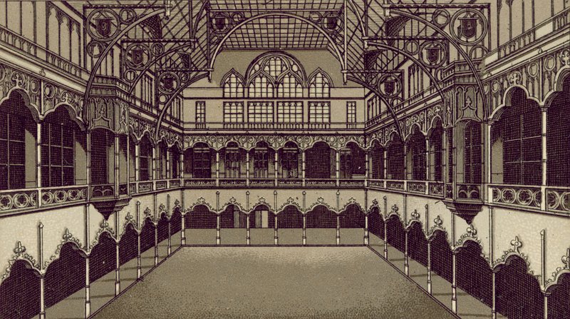 Antwerpen: Börse (Lithografie) von European School