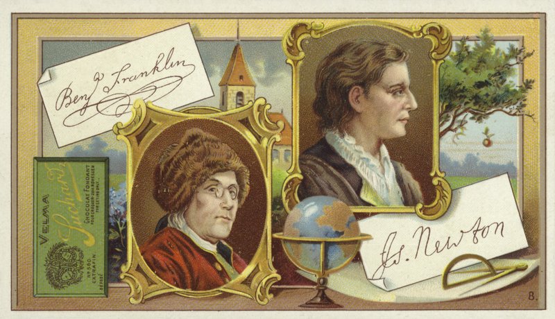Benjamin Franklin und Isaac Newton von European School