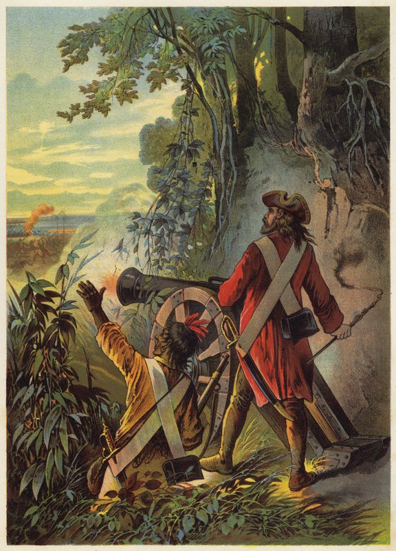 Illustration für Robinson Crusoe (Farblithografie) von European School