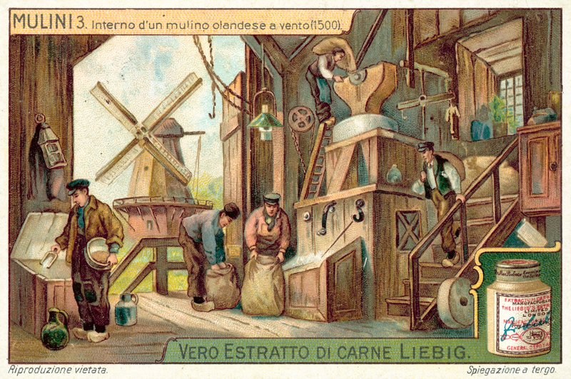 Innenraum einer niederländischen Windmühle, 1500 von European School