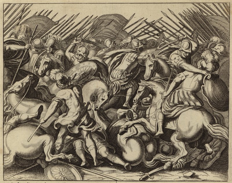 Judas Makkabäus besiegt die Seleukiden (Gravur) von European School