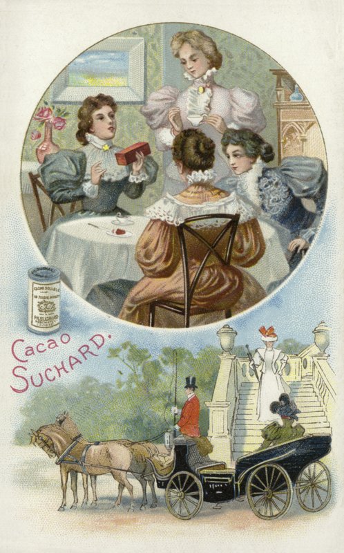 Damen genießen Suchard-Kakao von European School