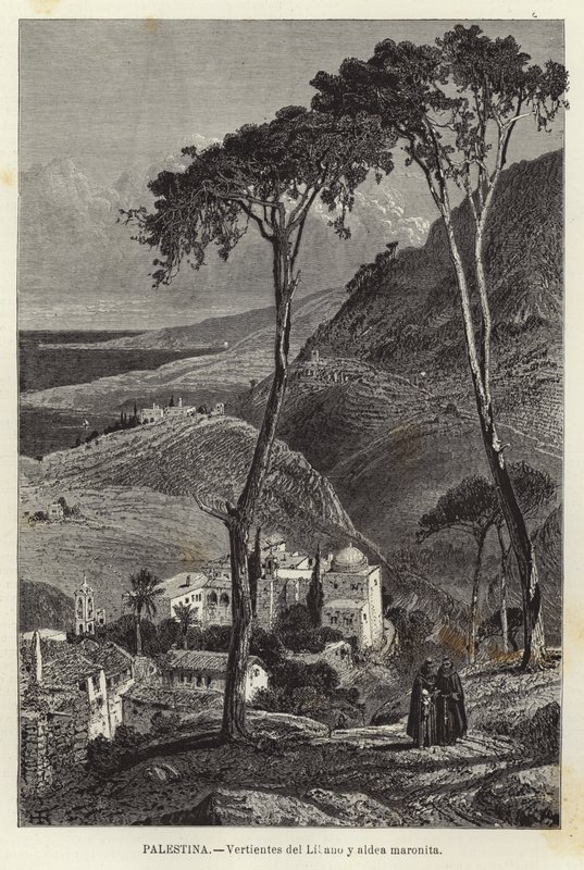 Palästina, Hänge des Libanon und maronitisches Dorf von European School