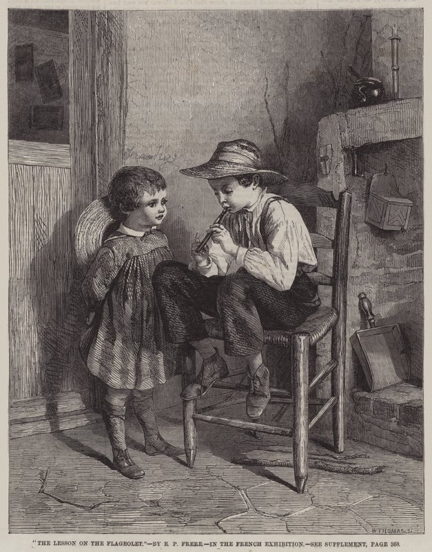 Die Lektion auf der Flageolett (Stich) von European School