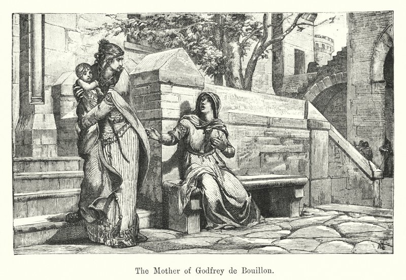 Die Mutter von Gottfried von Bouillon (Gravur) von European School