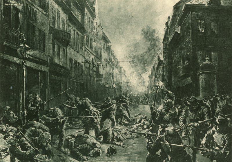 Schlacht bei Nacht in Mülhausen von Felix Schwormstadt