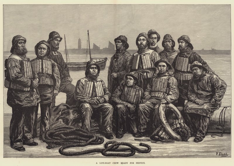 Eine Rettungsbootsmannschaft bereit zum Einsatz von Frank Dadd