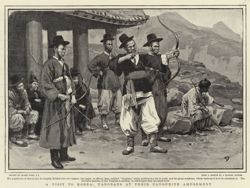 Ein Besuch in Korea, Yangbans bei ihrem Lieblingsvergnügen von Frank Dadd