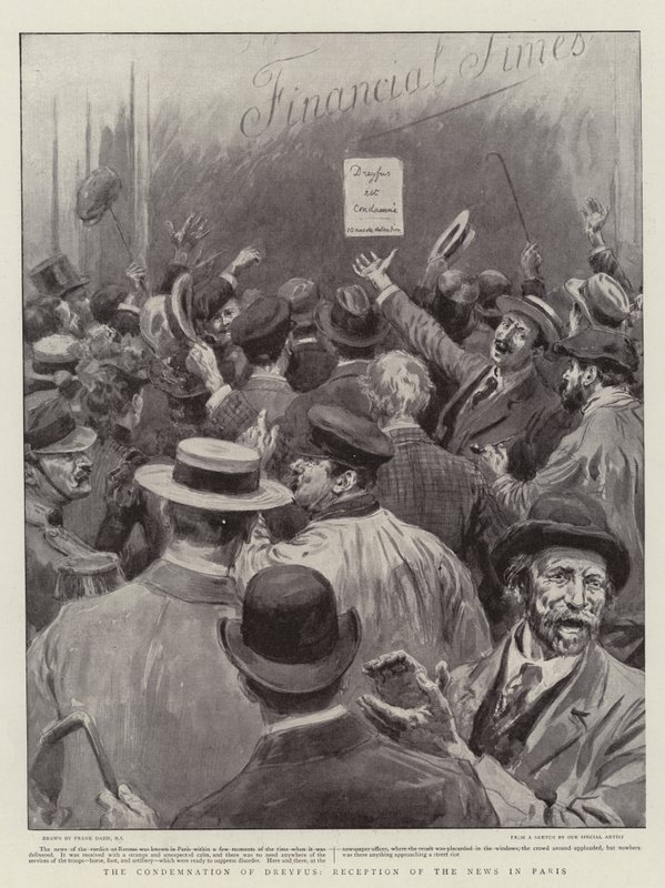 Die Verurteilung von Dreyfus, Empfang der Nachricht in Paris von Frank Dadd