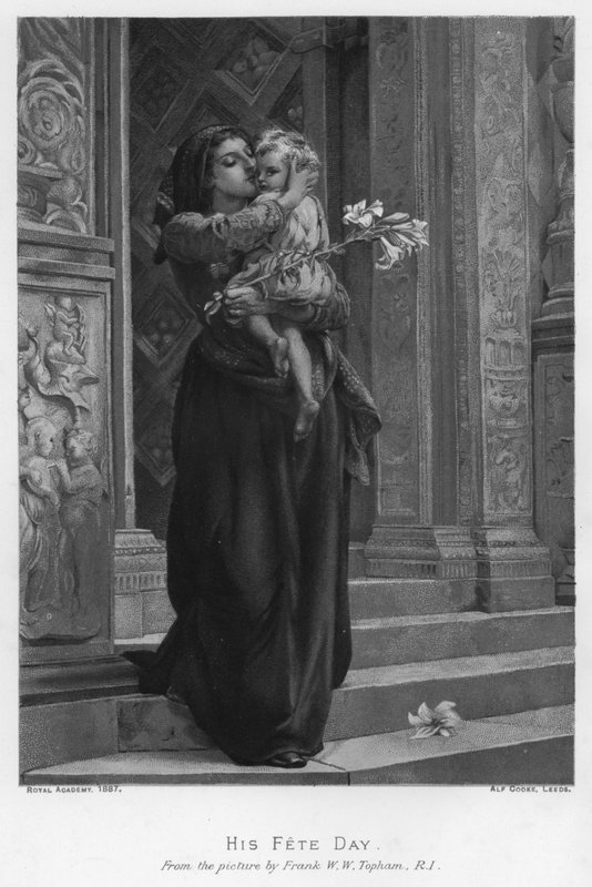 Sein Festtag (Lithografie) von Frank W. W. (after) Topham