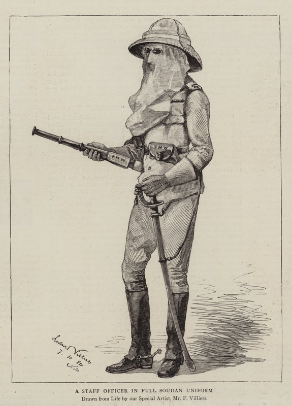 Ein Stabsoffizier in voller Soudan-Uniform von Frederic Villiers