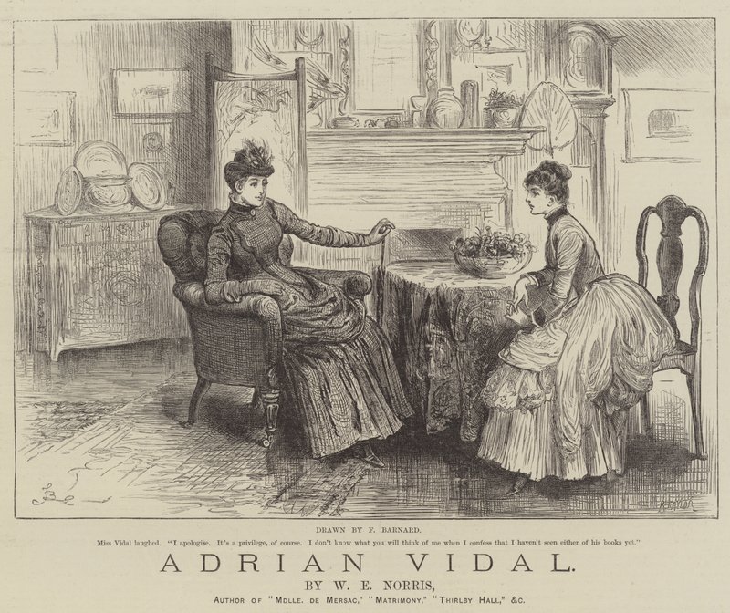 Adrian Vidal, von W E Norris von Frederick Barnard