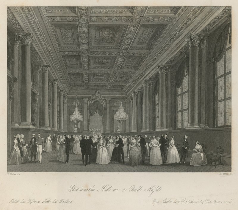 Goldsmiths Hall an einem Ballabend von Frederick Mackenzie