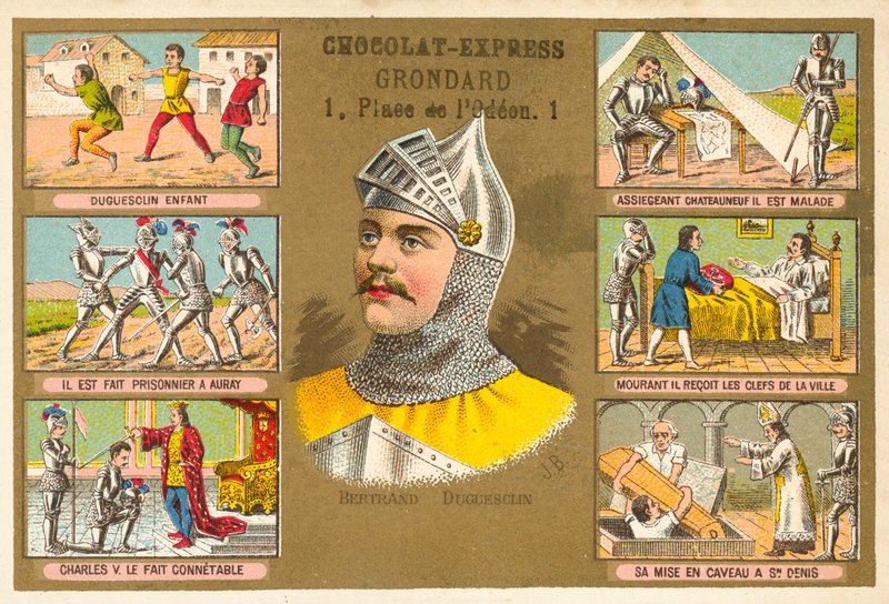Bertrand du Guesclin, französischer Militärkommandant, und Szenen aus seinem Leben von French School