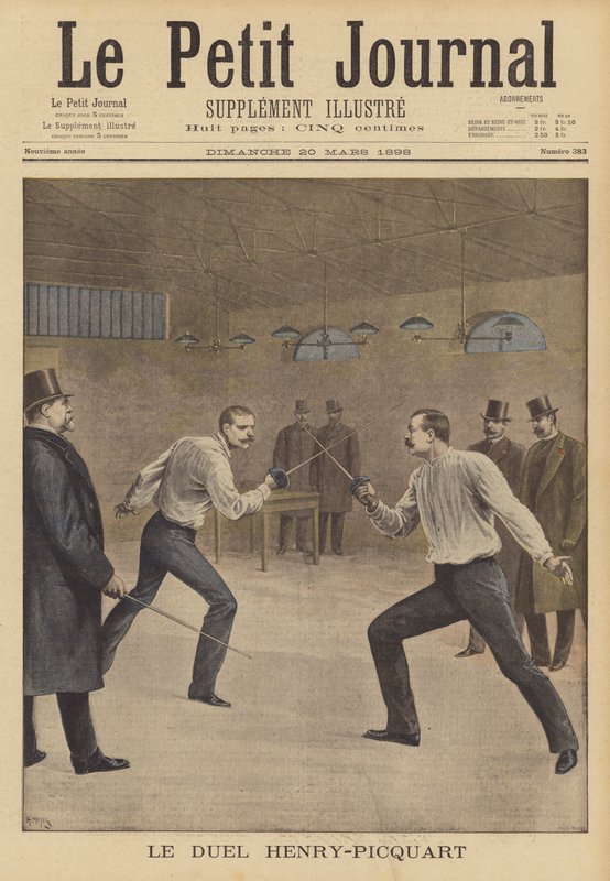 Duell zwischen den Obersten Henry und Picquart von French School